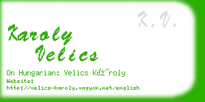 karoly velics business card